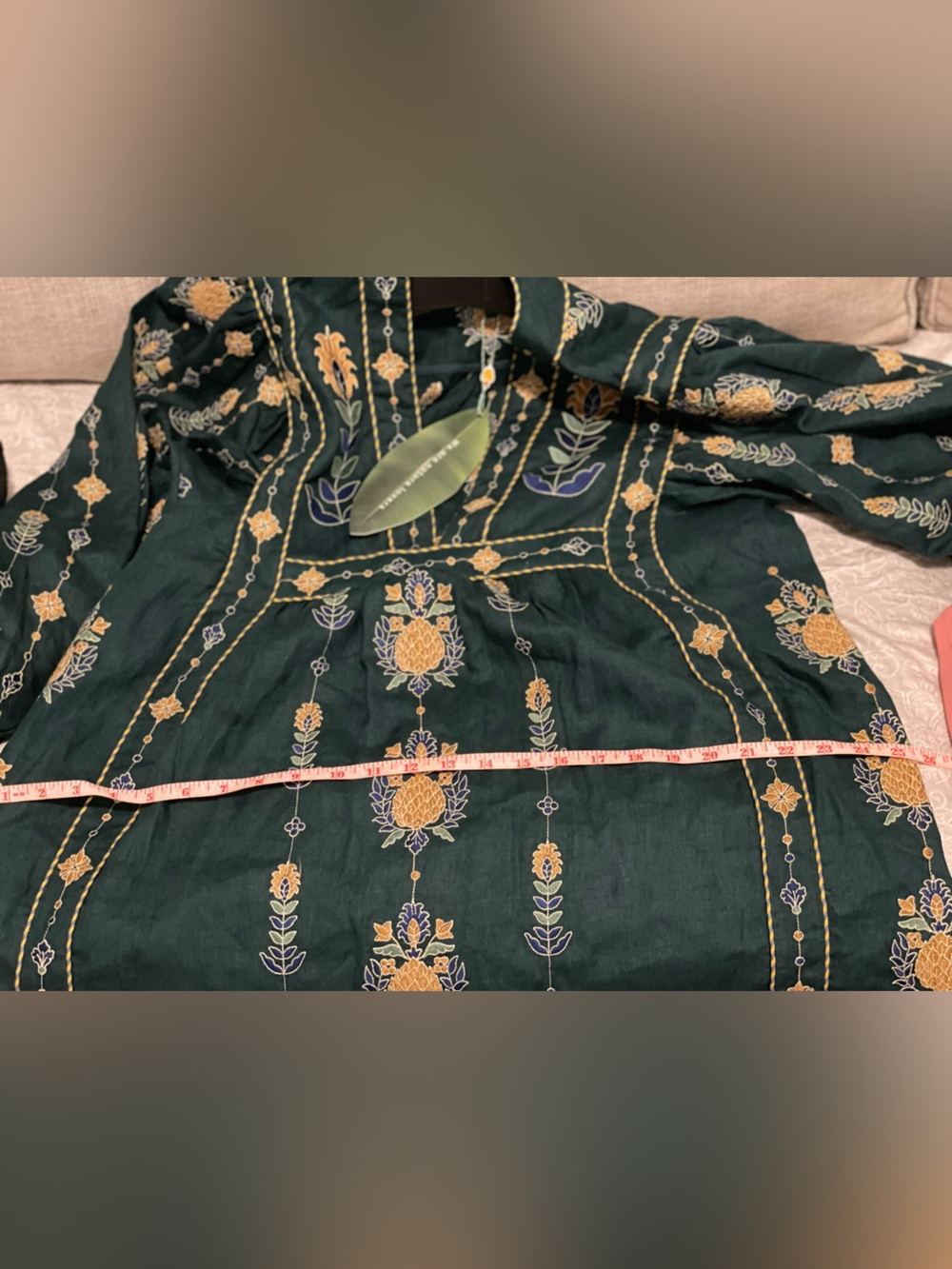 Farm Rio Euroflax Linen Embroidered Tunic Maxi Dress Resort NWT - Picture 10 of 10